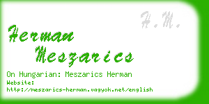 herman meszarics business card